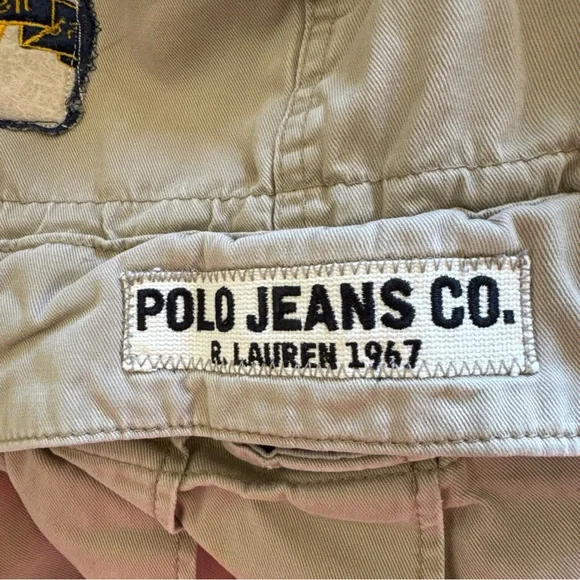 Ralph Lauren cargo firefighter tan canvas shorts P-Wing patches Men 30 waist - Picture 16 of 16